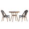 Merrick Lane Sacha Bistro Style Table with Glass Top, PE Rattan, 2 Stack Chairs, and Bamboo Finished Metal Frame for Indoor/Outdoor Use
